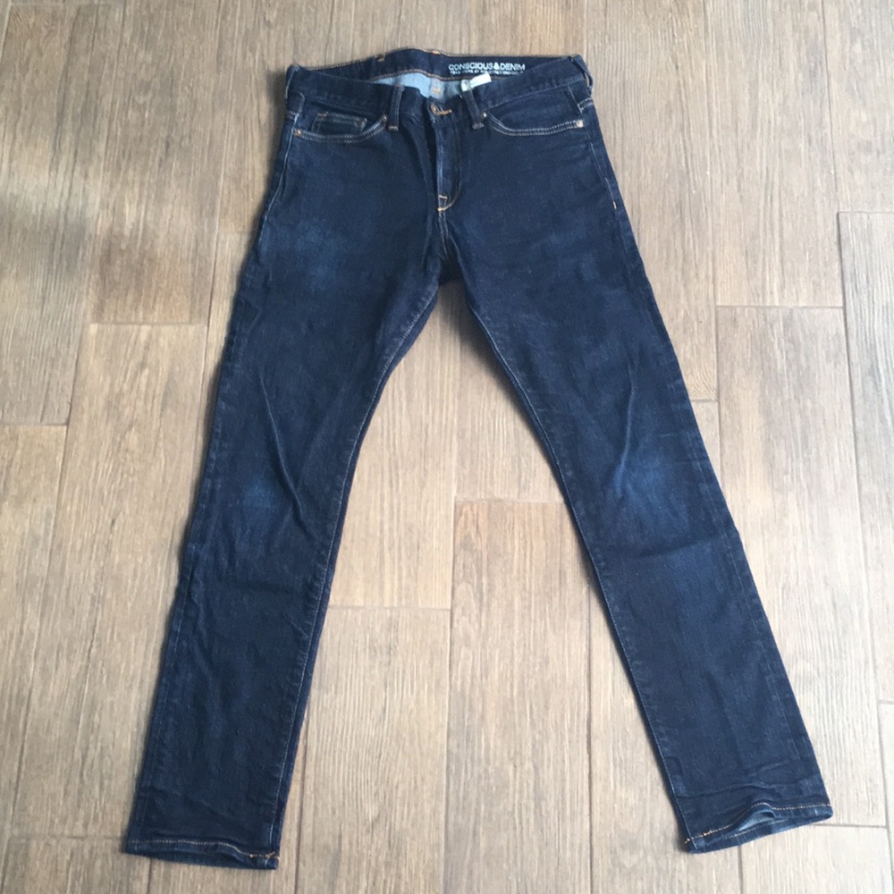 Button Fly Dark Wash Jeans